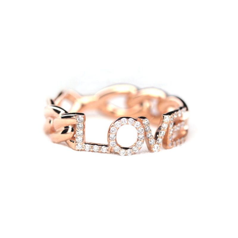 טבעת love  משובצת יהלומים