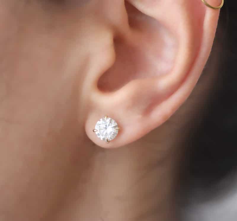 ⁦עגיל יהלומים צמודים  STUD⁩ – תמונה ⁦2⁩
